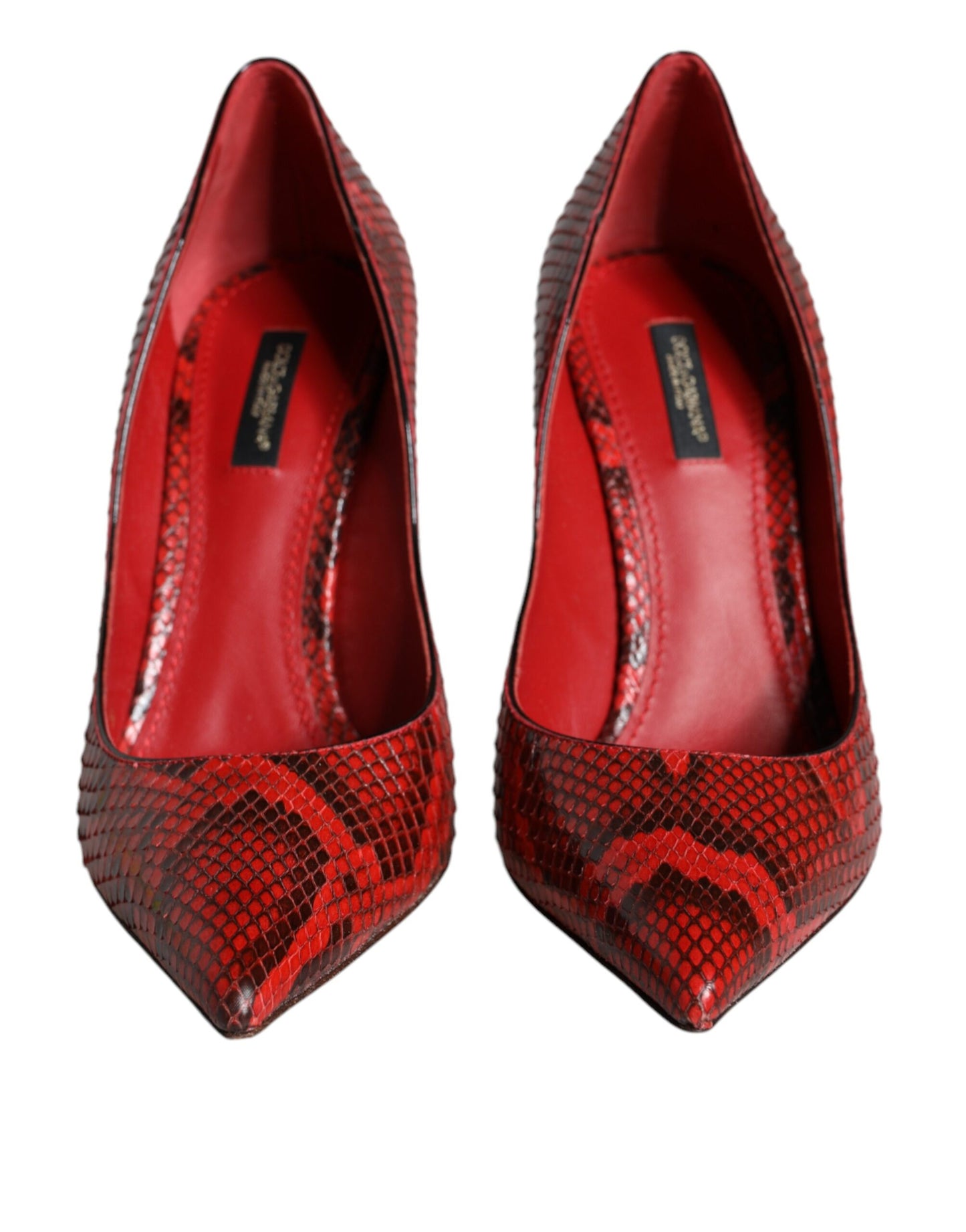 Zapatos de tacón de aguja de cuero rojo Dolce & Gabbana