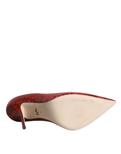 Zapatos de tacón de aguja de cuero rojo Dolce & Gabbana