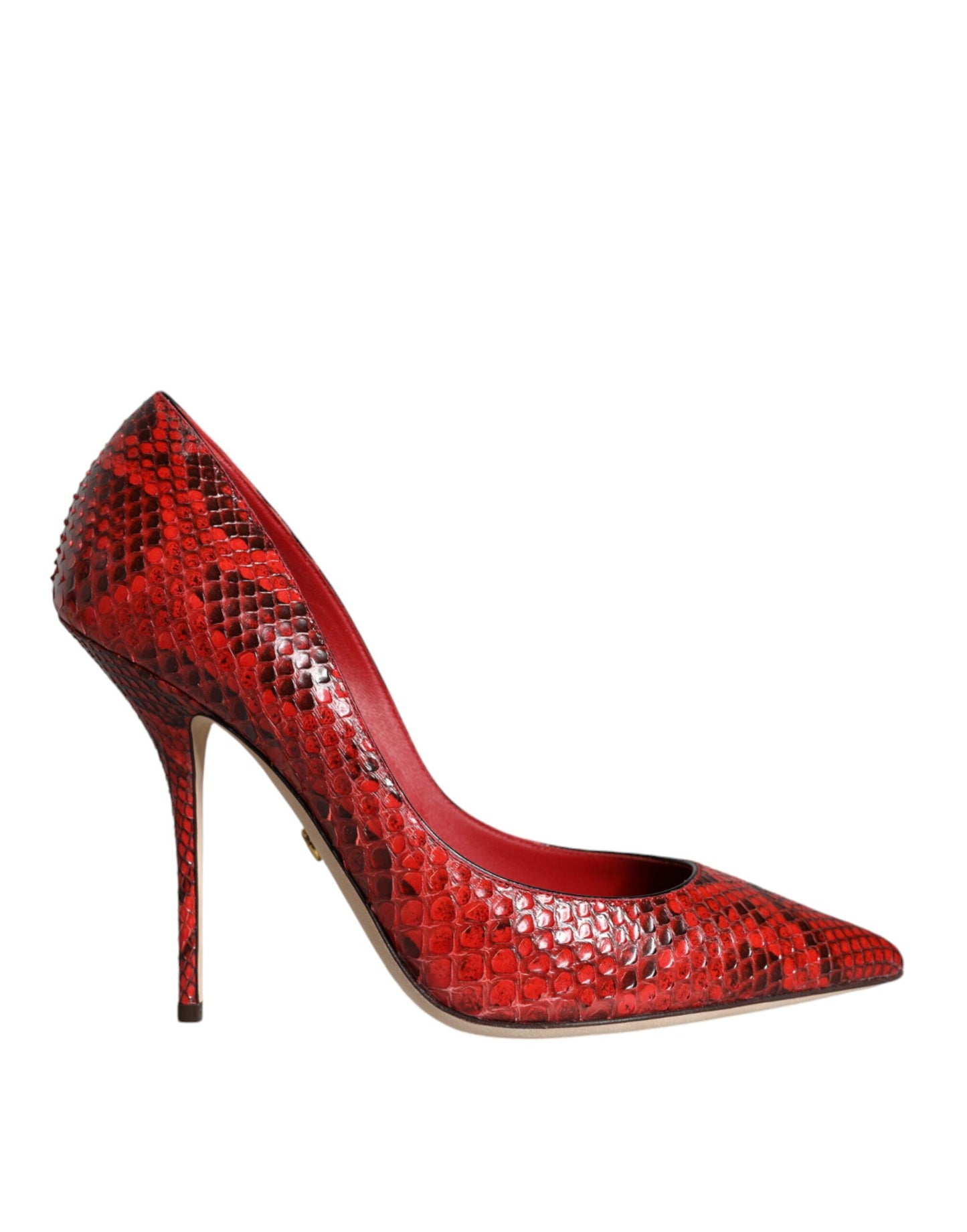 Zapatos de tacón de aguja de cuero rojo Dolce & Gabbana