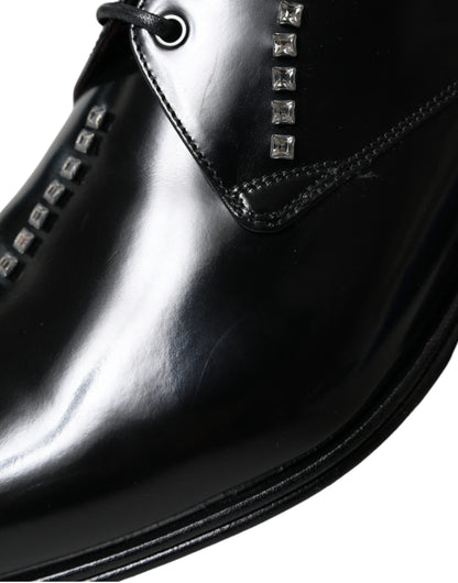 Zapatos de vestir Dolce & Gabbana de cuero negro con cristales