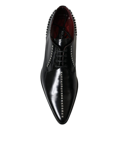 Zapatos de vestir Dolce & Gabbana de cuero negro con cristales