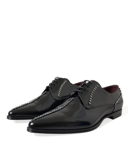 Zapatos de vestir Dolce & Gabbana de cuero negro con cristales