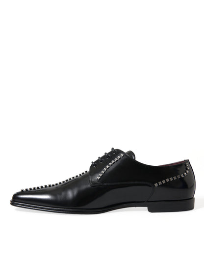 Zapatos de vestir Dolce & Gabbana de cuero negro con cristales