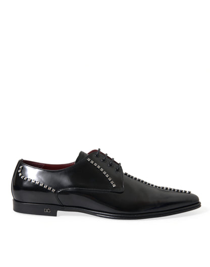 Zapatos de vestir Dolce & Gabbana de cuero negro con cristales
