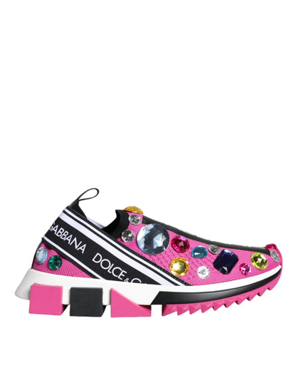 Zapatillas Bajas Dolce & Gabbana Sorrento Rosas con Cristales