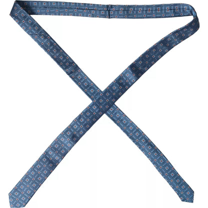Corbata de hombre ajustable 100% seda con estampado azul de Dolce & Gabbana