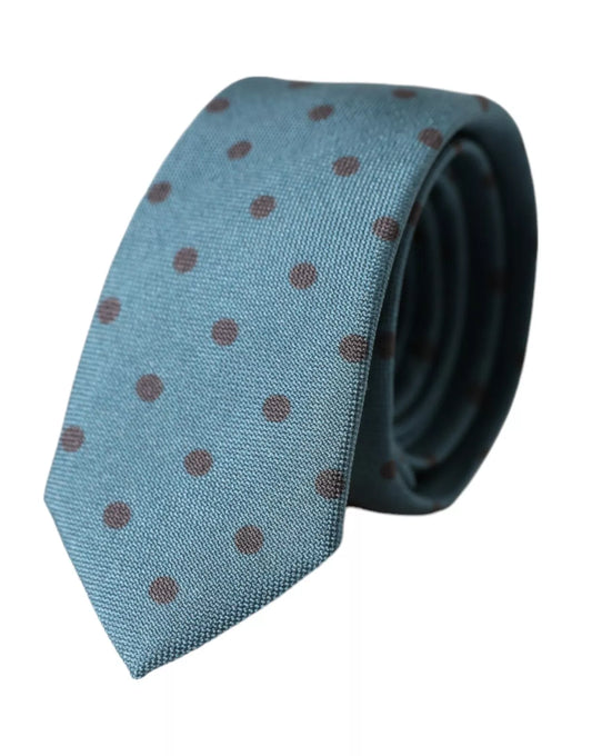 Corbata de seda ajustable verde y negra con lunares para hombre de Dolce & Gabbana