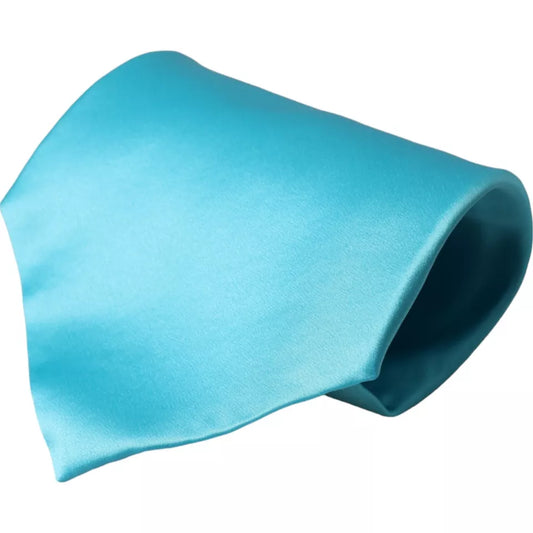 Corbata Ancha Ajustable de Satén de Seda Azul Claro Dolce & Gabbana para Hombre