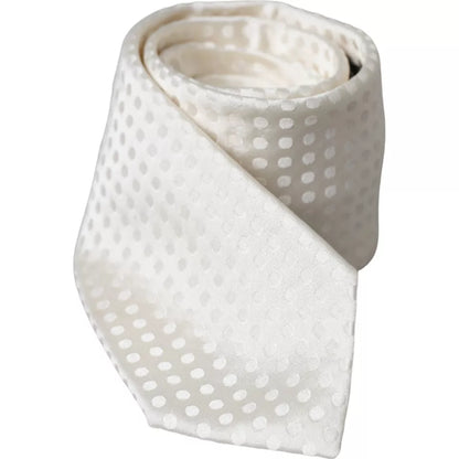 Corbata de seda blanca con lunares, clásica y ajustable, para hombre, de Dolce & Gabbana