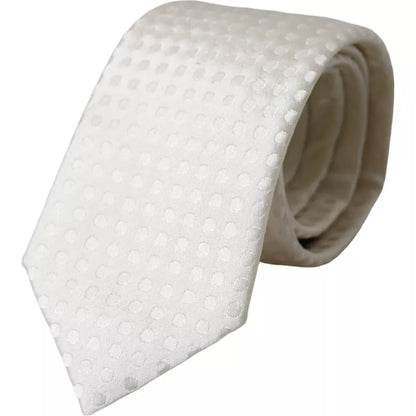 Corbata de seda blanca con lunares, clásica y ajustable, para hombre, de Dolce & Gabbana
