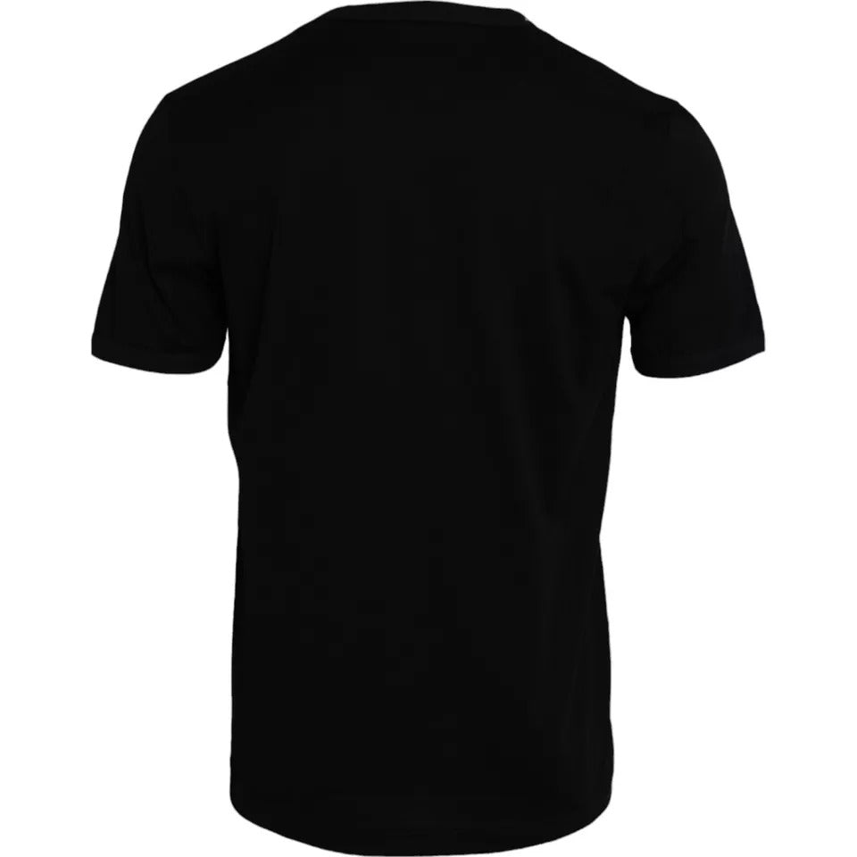 Camiseta de hombre Dolce & Gabbana negra de algodón, cuello redondo, manga corta
