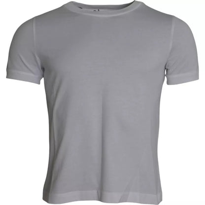 Camiseta de manga corta de cuello redondo de algodón blanco de Dolce & Gabbana