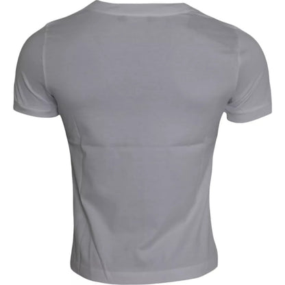 Camiseta de manga corta de cuello redondo de algodón blanco de Dolce & Gabbana
