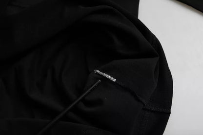 Camiseta de algodón negro con cuello redondo y logo repujado de Dolce & Gabbana