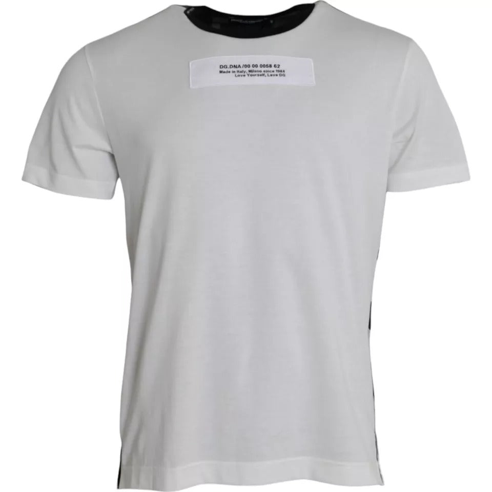 Camiseta Dolce & Gabbana con cuello redondo de camuflaje en blanco y negro
