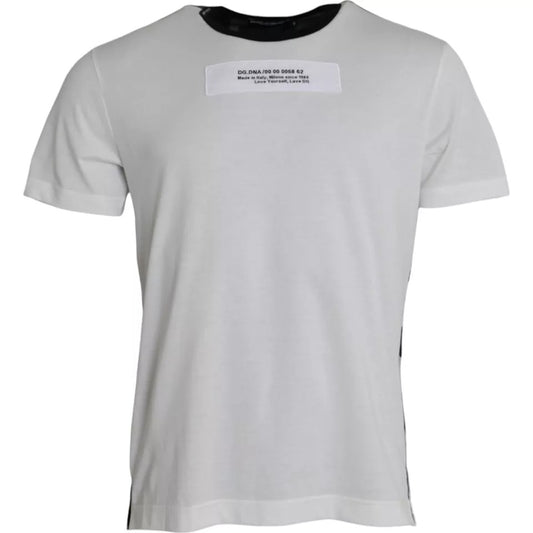 Camiseta Dolce & Gabbana con cuello redondo de camuflaje en blanco y negro