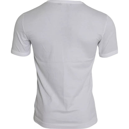 Dolce & Gabbana King Of Love Blanca Camiseta de Cuello Redondo Manga Corta