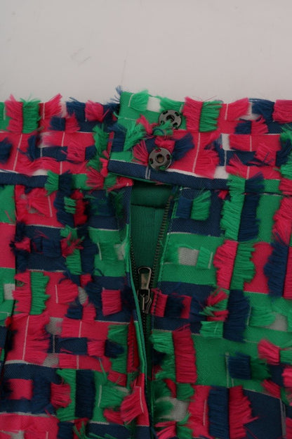 Falda lápiz de jacquard rosa y verde de Dolce & Gabbana