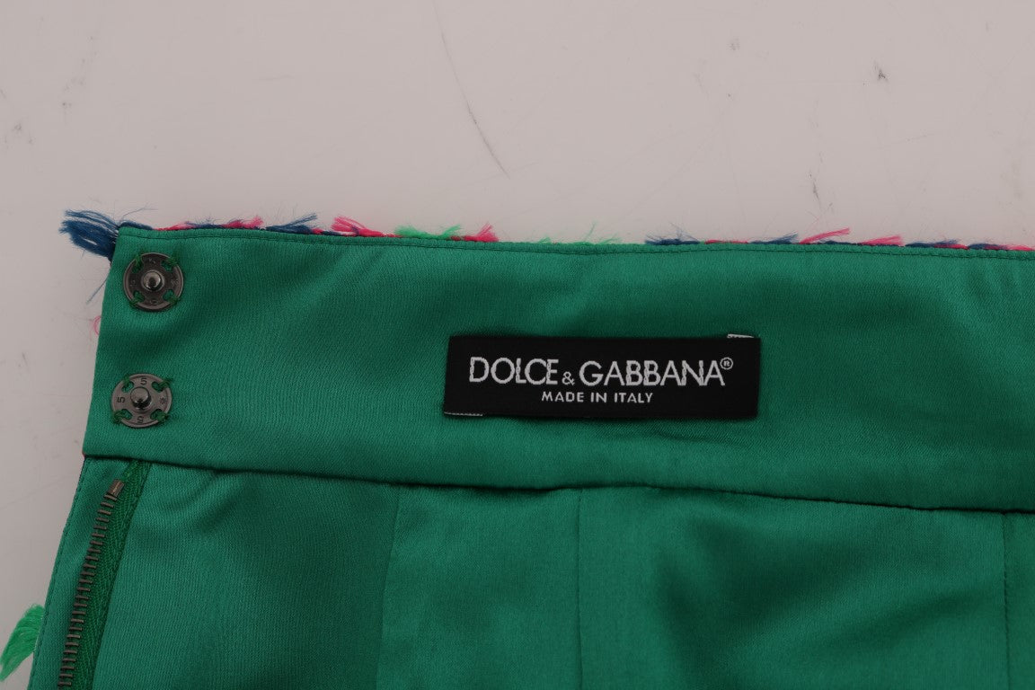 Falda lápiz de jacquard rosa y verde de Dolce & Gabbana
