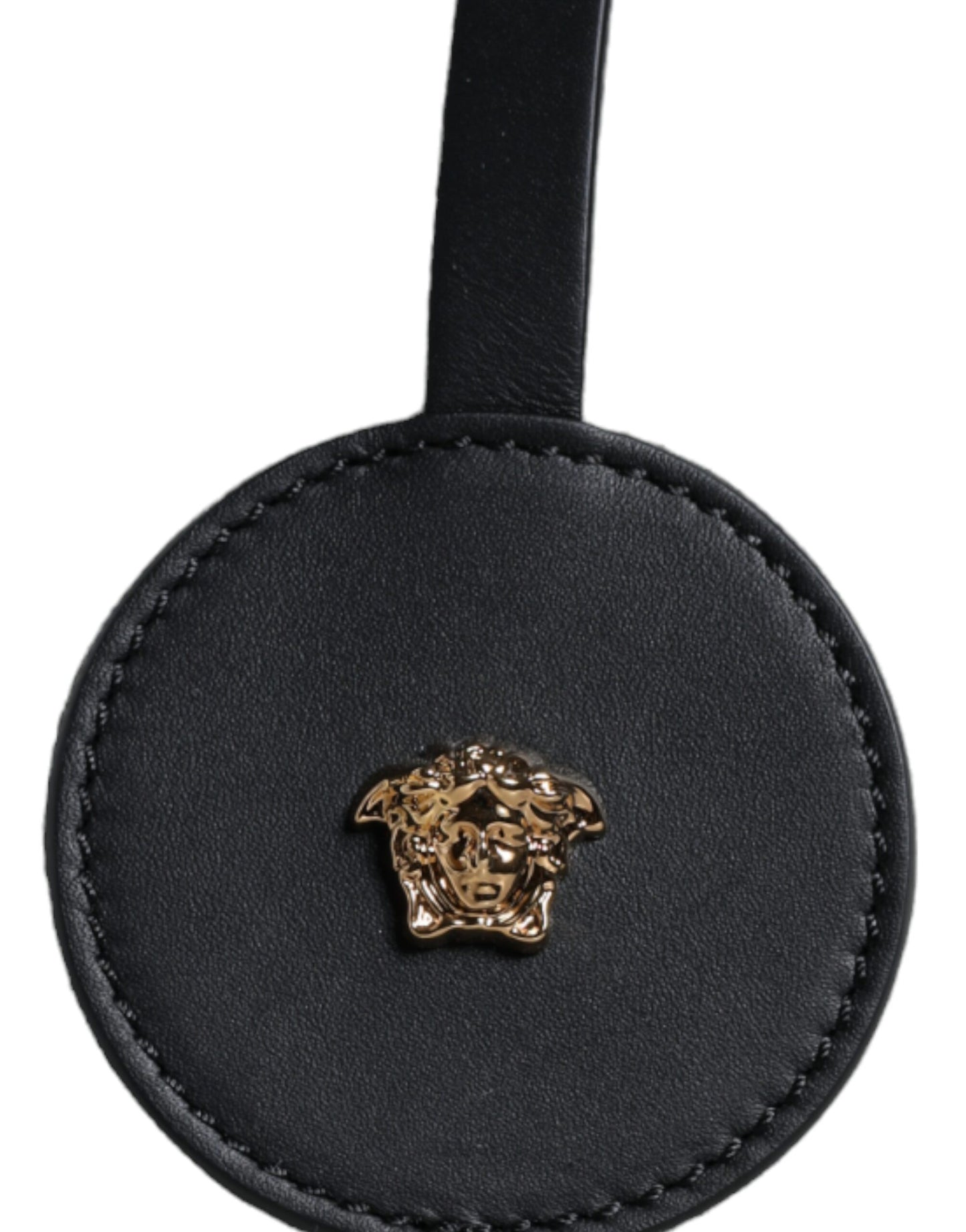 Bolso tote cruzado de lona y cuero con asa superior, logo y color blanco de Versace
