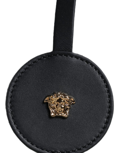 Bolso tote cruzado de lona y cuero con asa superior, logo y color blanco de Versace