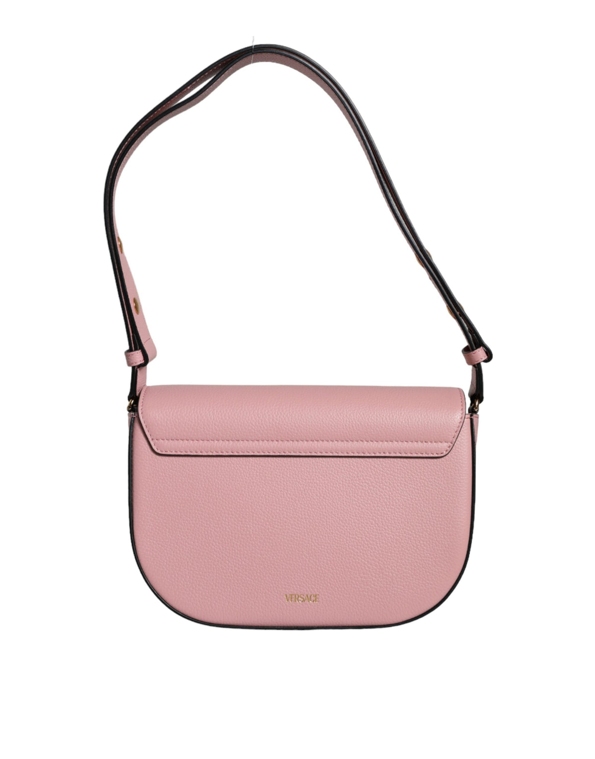 Bolso De Bandolera Versace En Piel VacunoGranulada Con Logo Rosa