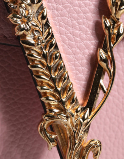 Bolso De Bandolera Versace En Piel VacunoGranulada Con Logo Rosa