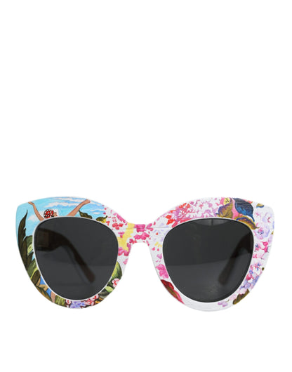 Gafas de sol Dolce & Gabbana de madera multicolor, cristal, armazón de latón y pintadas a mano con motivos florales