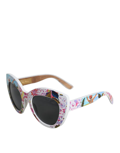 Gafas de sol Dolce & Gabbana de madera multicolor, cristal, armazón de latón y pintadas a mano con motivos florales