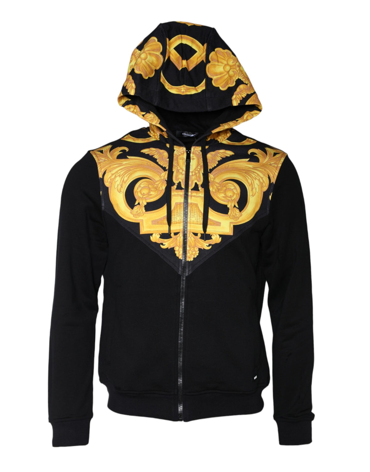 Versace Black Medusa Print Cotton Full Zip Sweatshirt