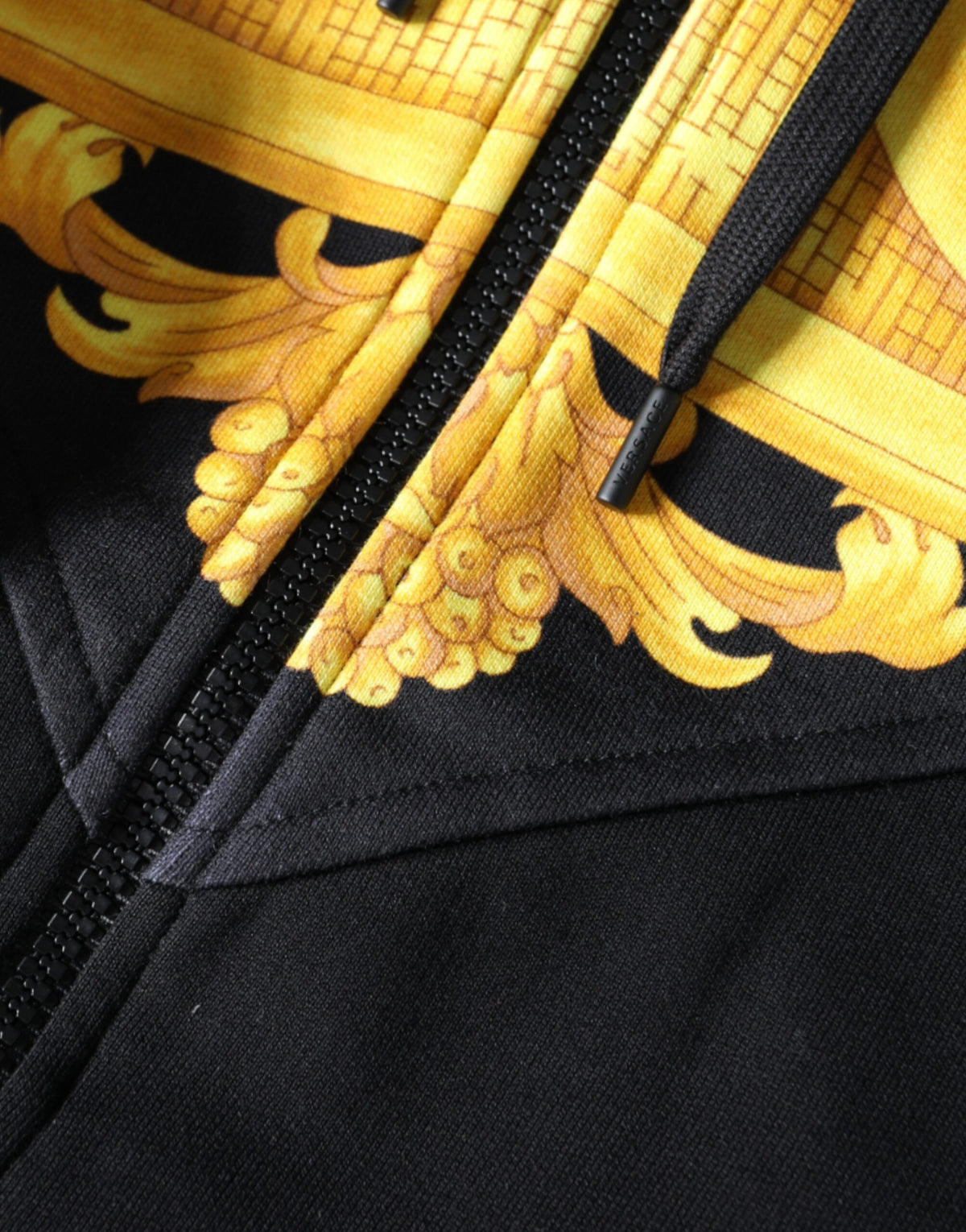 Versace Black Medusa Print Cotton Full Zip Sweatshirt