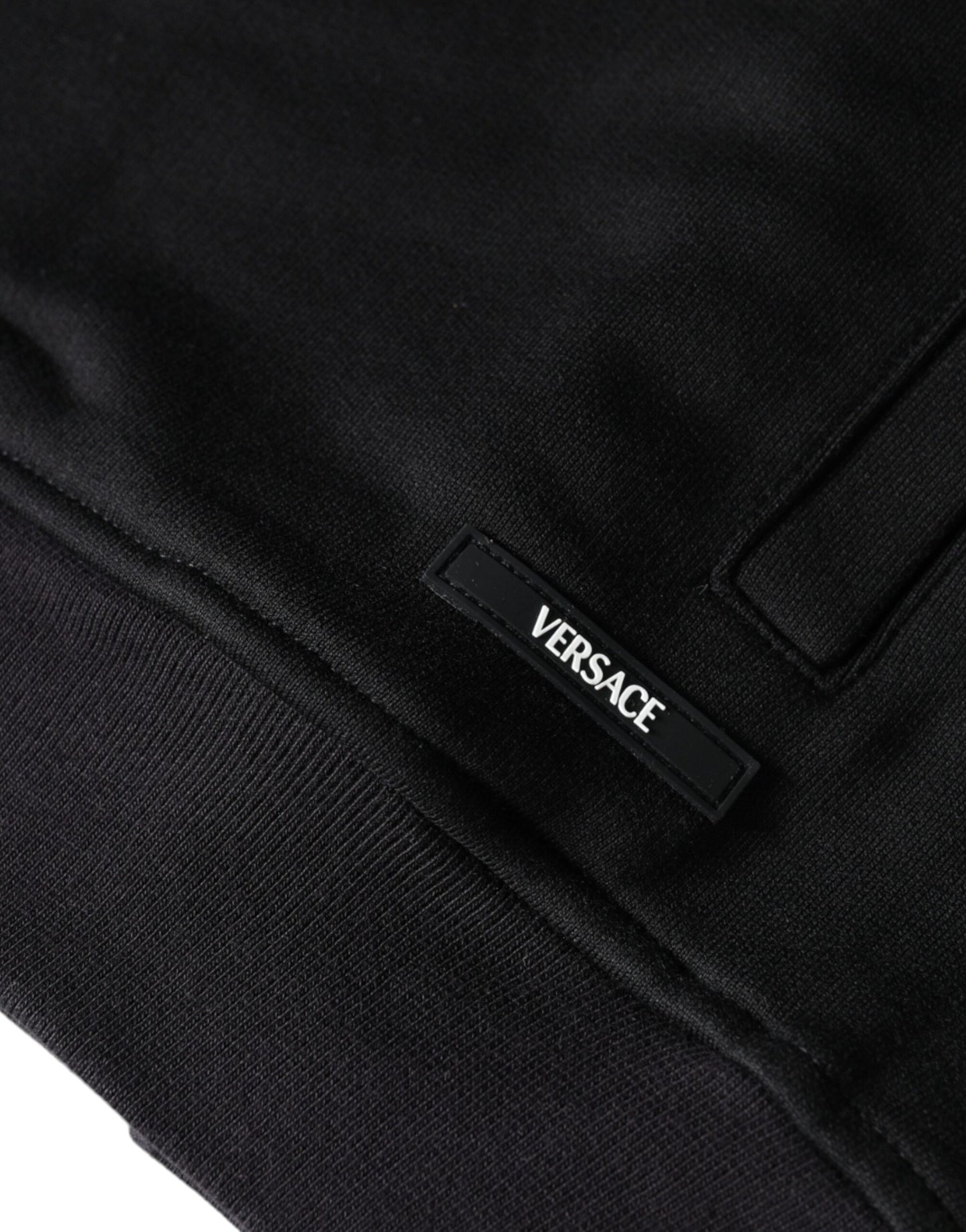 Versace Black Medusa Print Cotton Full Zip Sweatshirt