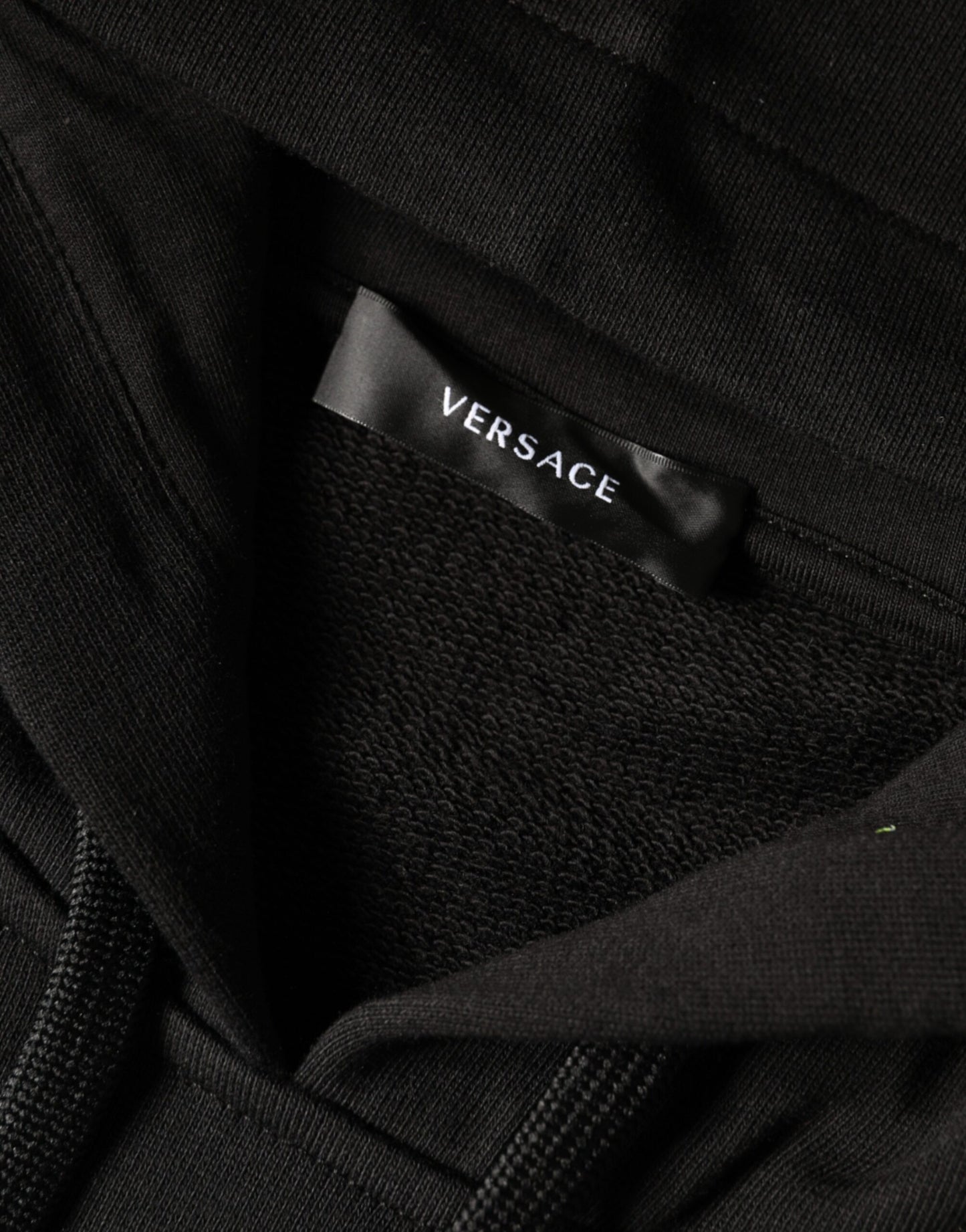 Sudadera con capucha y estampado de Medusa negra de algodón Versace
