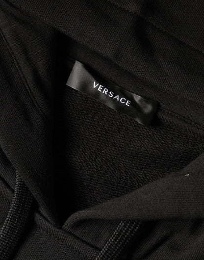 Sudadera con capucha y estampado de Medusa negra de algodón Versace