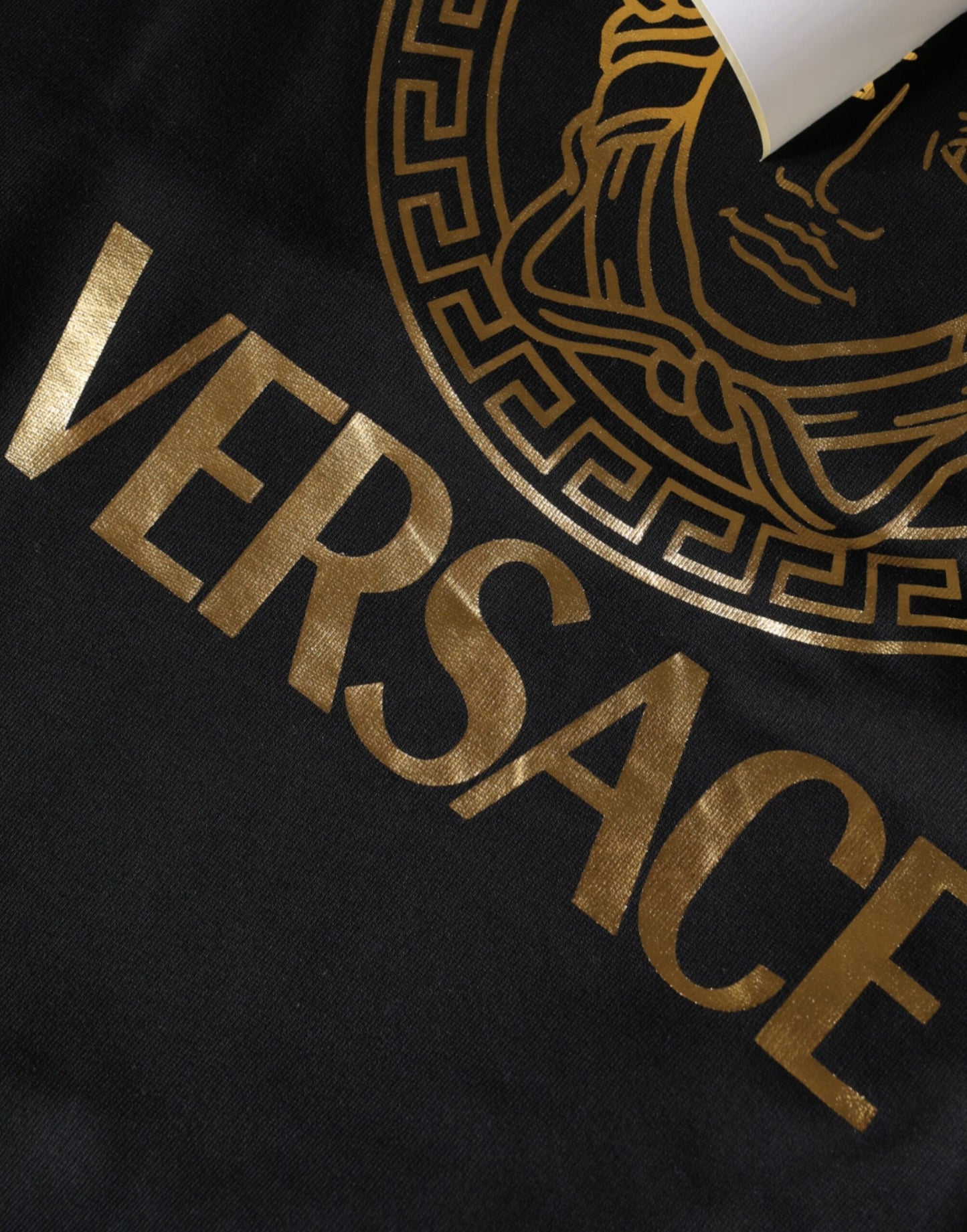 Sudadera con capucha y estampado de Medusa negra de algodón Versace