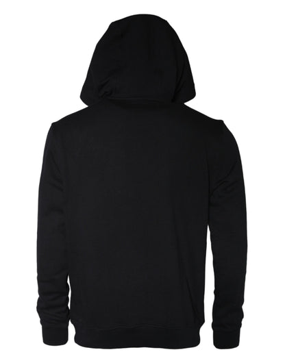 Sudadera con capucha y estampado de Medusa negra de algodón Versace