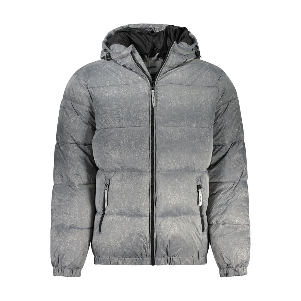 Chaqueta De Poliamida Gris Con Mangas Largas De La Marca Guess Jeans