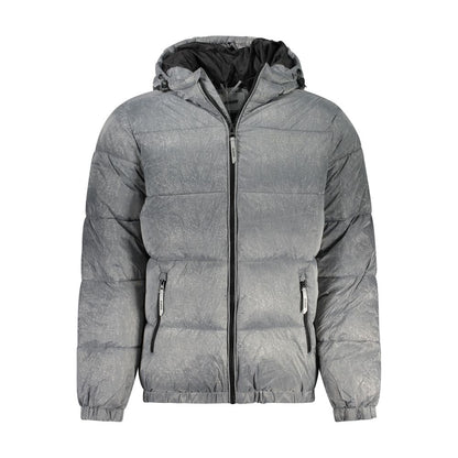 Chaqueta De Poliamida Gris Con Mangas Largas De La Marca Guess Jeans