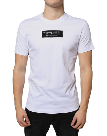 Camiseta casual de algodón blanco con aplique DG de Dolce & Gabbana