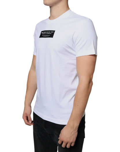 Camiseta casual de algodón blanco con aplique DG de Dolce & Gabbana