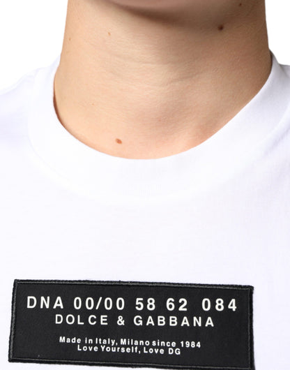 Camiseta casual de algodón blanco con aplique DG de Dolce & Gabbana