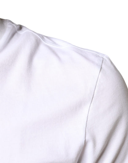 Camiseta casual de algodón blanco con aplique DG de Dolce & Gabbana