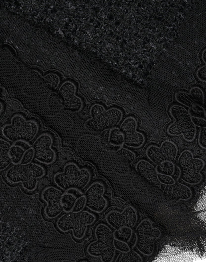 Falda lápiz midi de lana virgen negra de Dolce & Gabbana