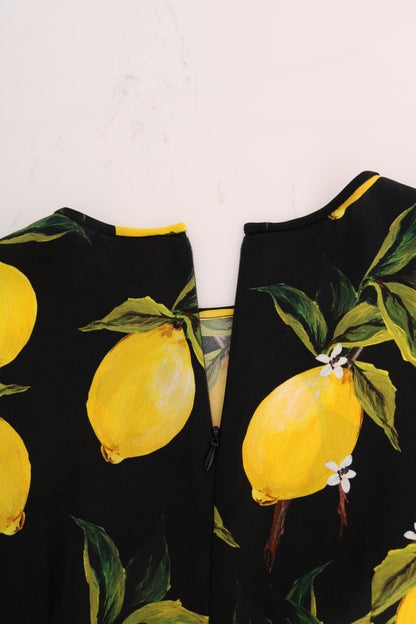 Camiseta elástica de seda con estampado de limones multicolor de Dolce & Gabbana