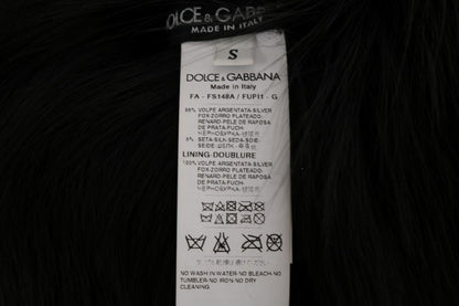 Bufanda de piel de zorro plateado negra Dolce & Gabbana