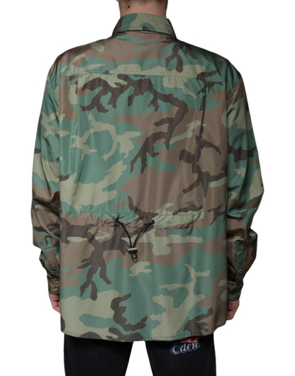 Camisa abotonada con estampado de camuflaje multicolor de Dolce & Gabbana