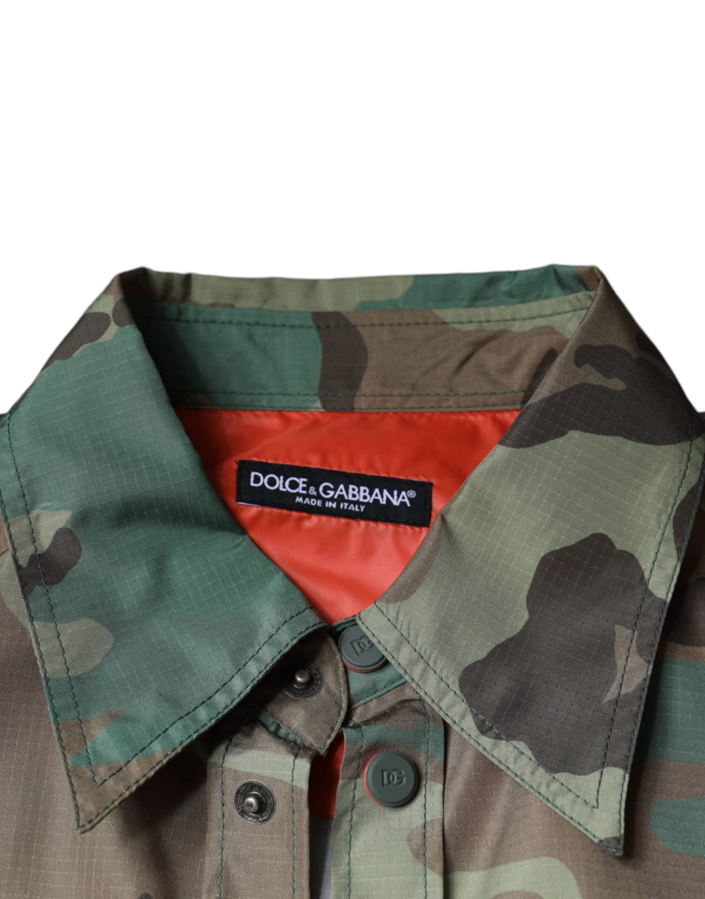 Camisa abotonada con estampado de camuflaje multicolor de Dolce & Gabbana