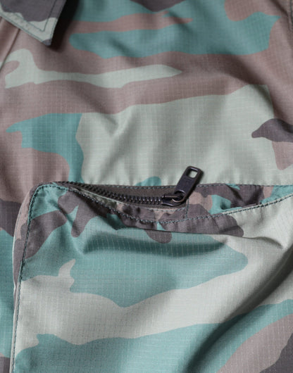 Camisa abotonada con estampado de camuflaje multicolor de Dolce & Gabbana