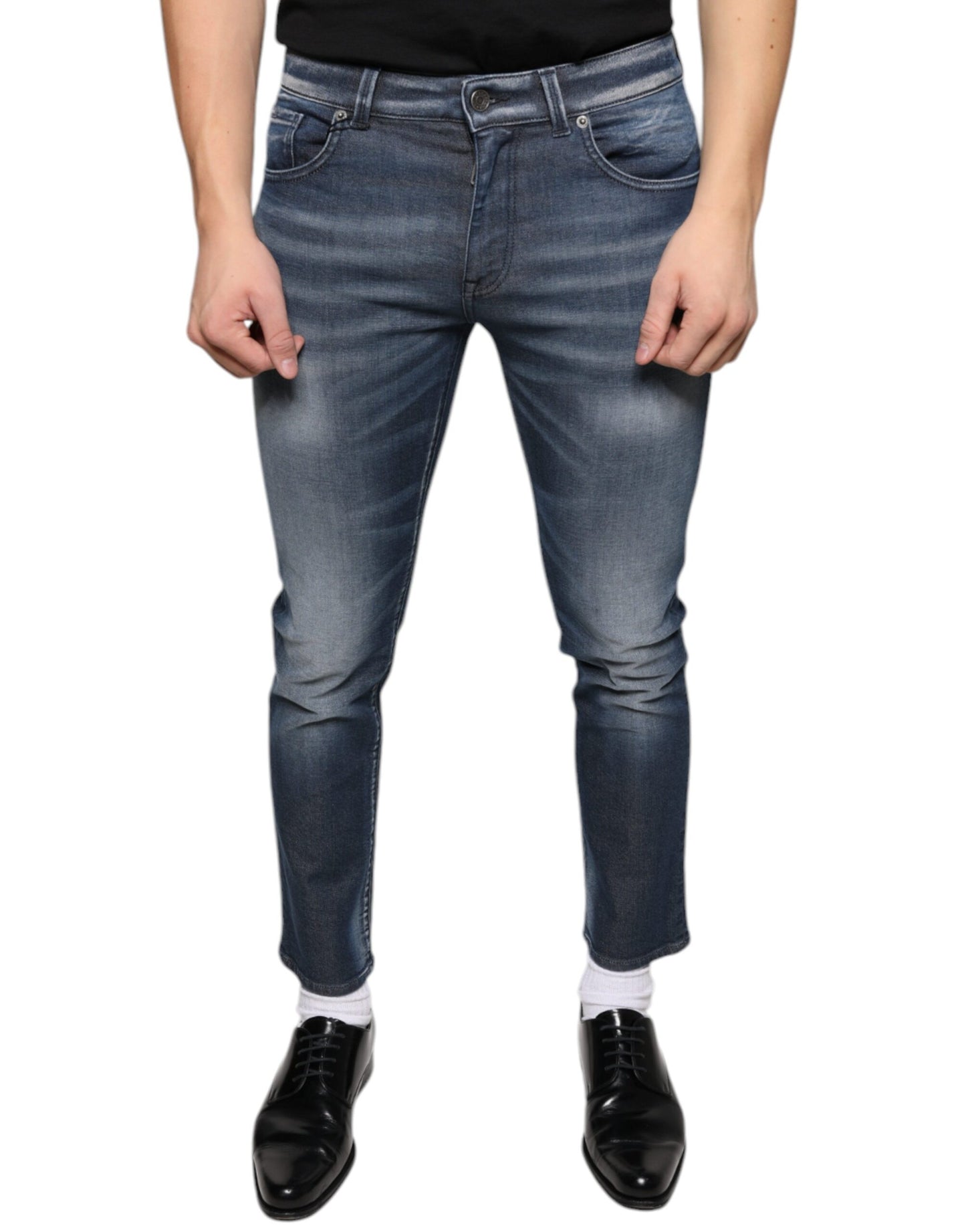 Vaqueros pitillo de algodón lavado azul oscuro de Dolce & Gabbana