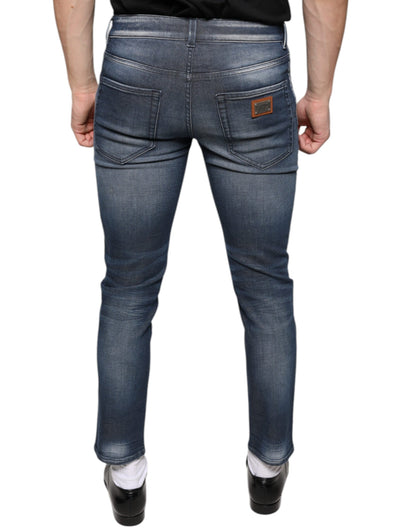 Vaqueros pitillo de algodón lavado azul oscuro de Dolce & Gabbana